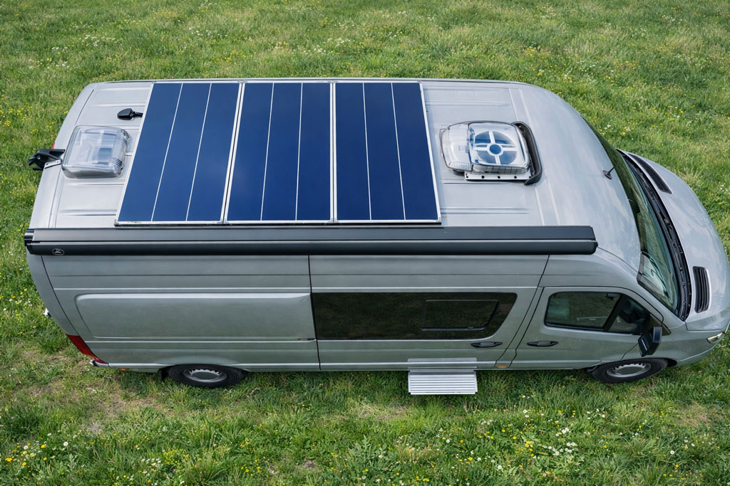 Instalacja paneli PV w Mercedes-Benz Sprinter